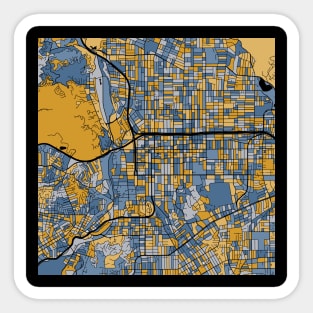 Pasadena Map Pattern in Blue & Gold Sticker